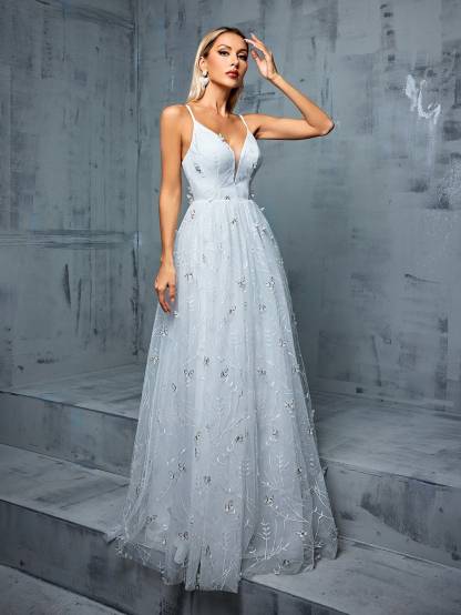 Leely Women's Elegant Sweetheart Cloak Sleeve Lace A-Line Dress