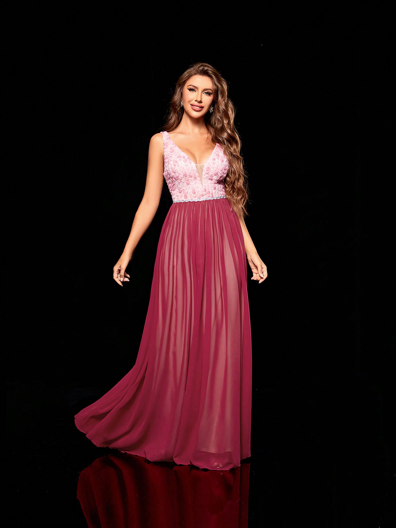 Leely Women's Elegant Sweetheart Cloak Sleeve Lace A-Line Dress