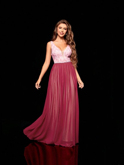 Leely Women's Elegant Sweetheart Cloak Sleeve Lace A-Line Dress