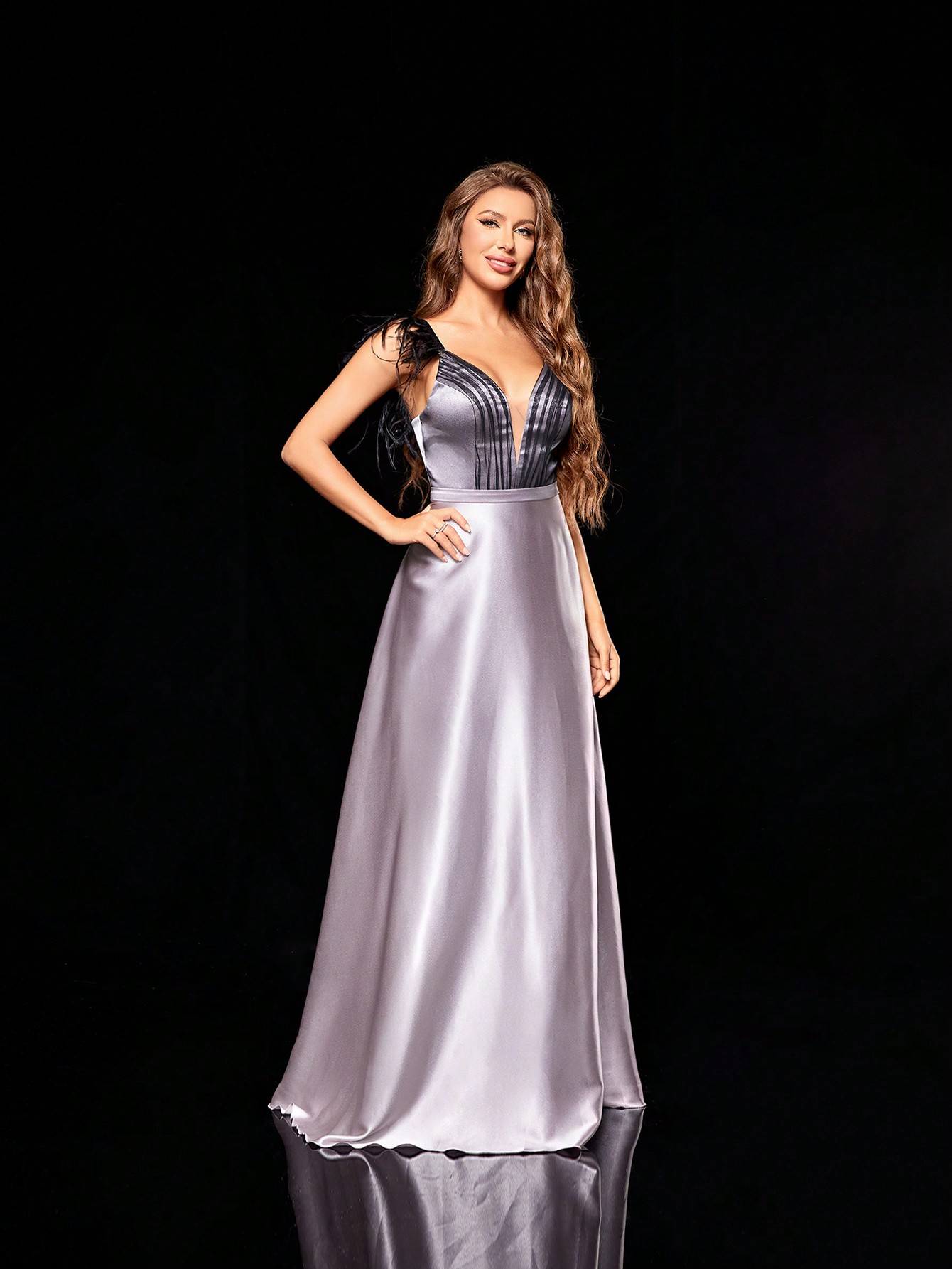 Leely Elegant V Neck Sleeveless A-line Party Dress