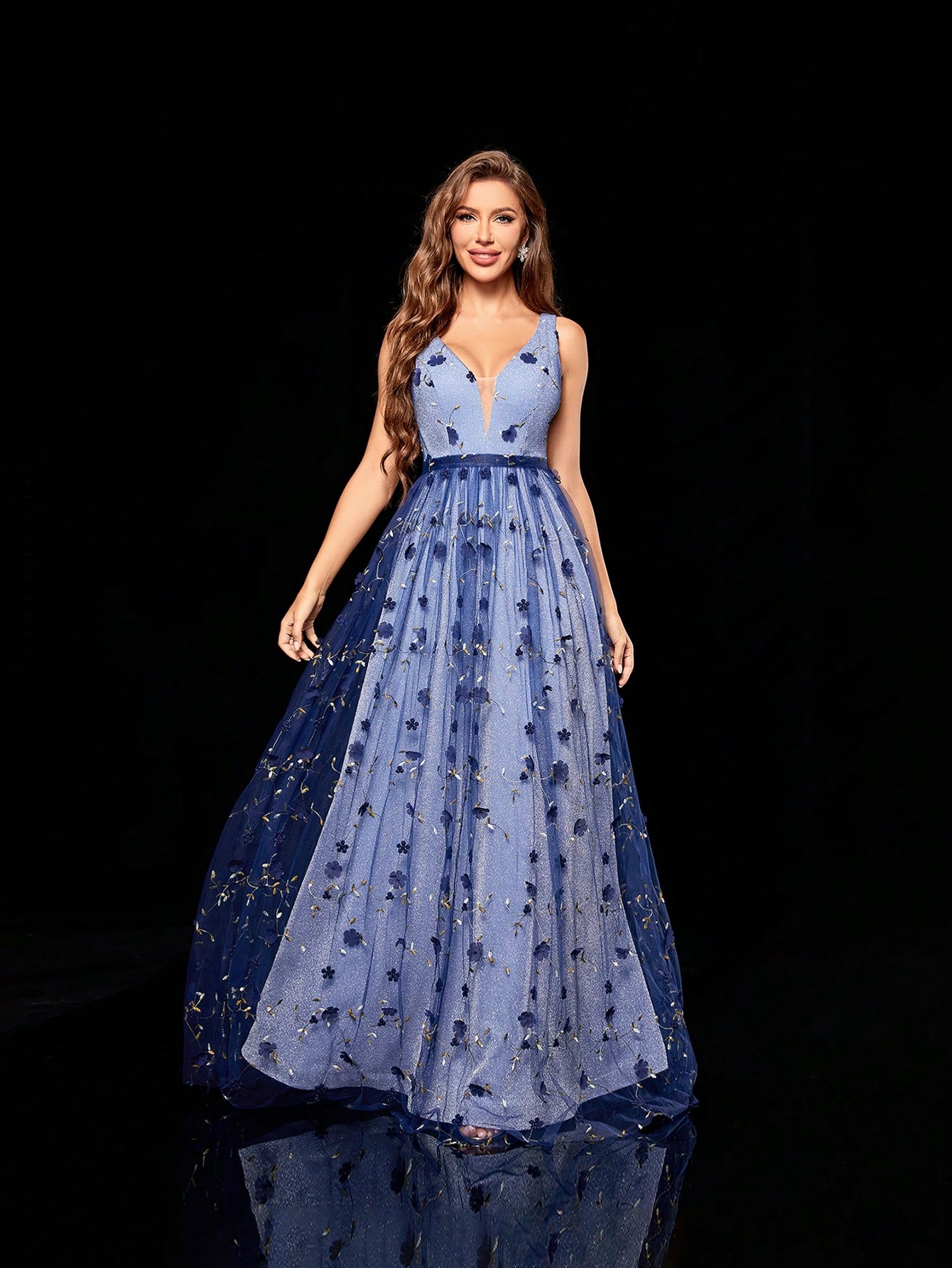 Leely Women's Elegant Sweetheart Cloak Sleeve Lace A-Line Dress