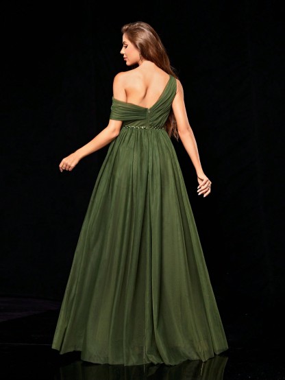 Leely Women's Elegant Asymmetrical Neck Sleeveless Party Dress