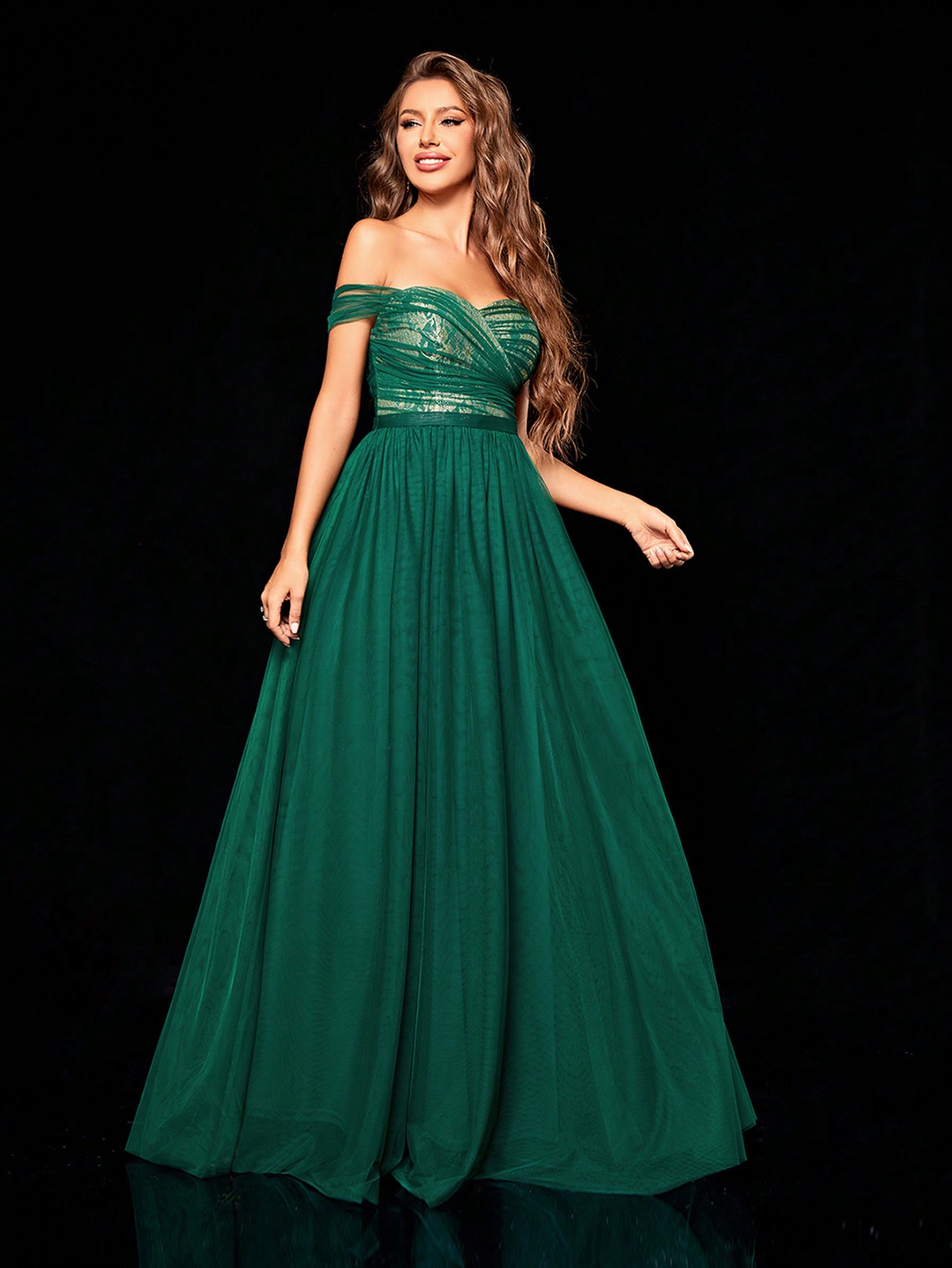 Leely Women's Elegant Off The Shoulder Sleeveless Party Dress