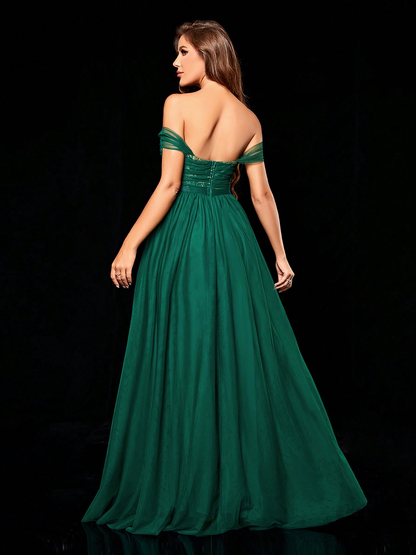 Leely Women's Elegant Off The Shoulder Sleeveless Party Dress