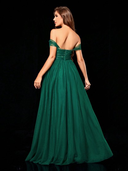 Leely Women's Elegant Off The Shoulder Sleeveless Party Dress