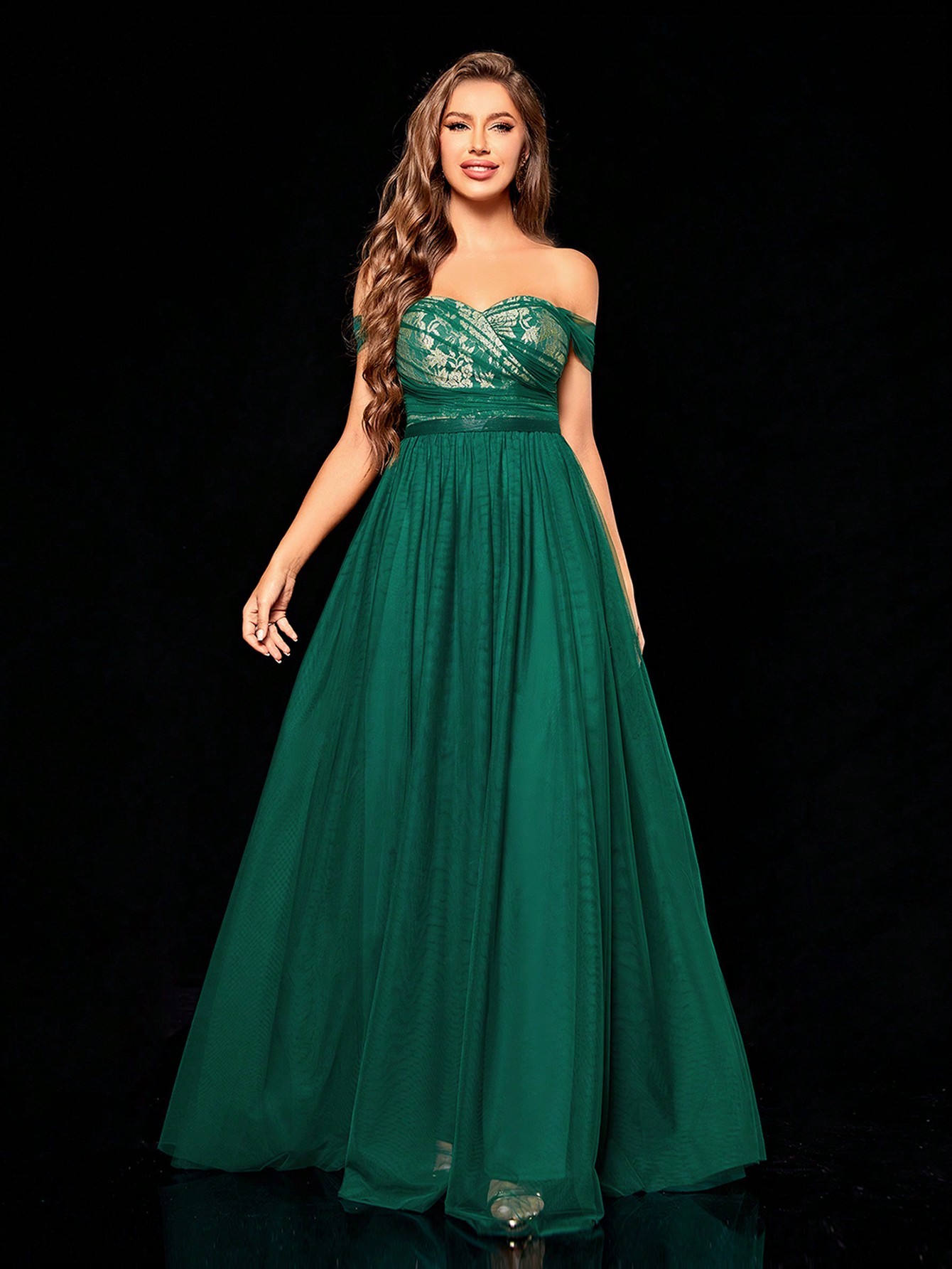 Leely Women's Elegant Off The Shoulder Sleeveless Party Dress