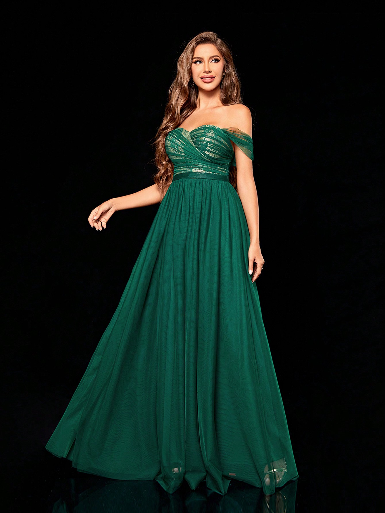 Leely Women's Elegant Off The Shoulder Sleeveless Party Dress