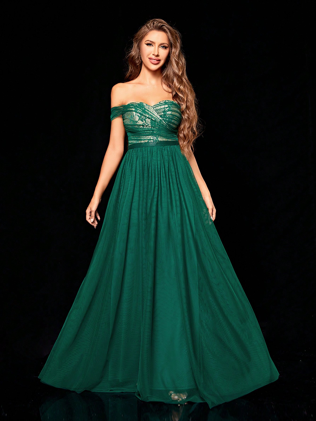 Leely Women's Elegant Off The Shoulder Sleeveless Party Dress