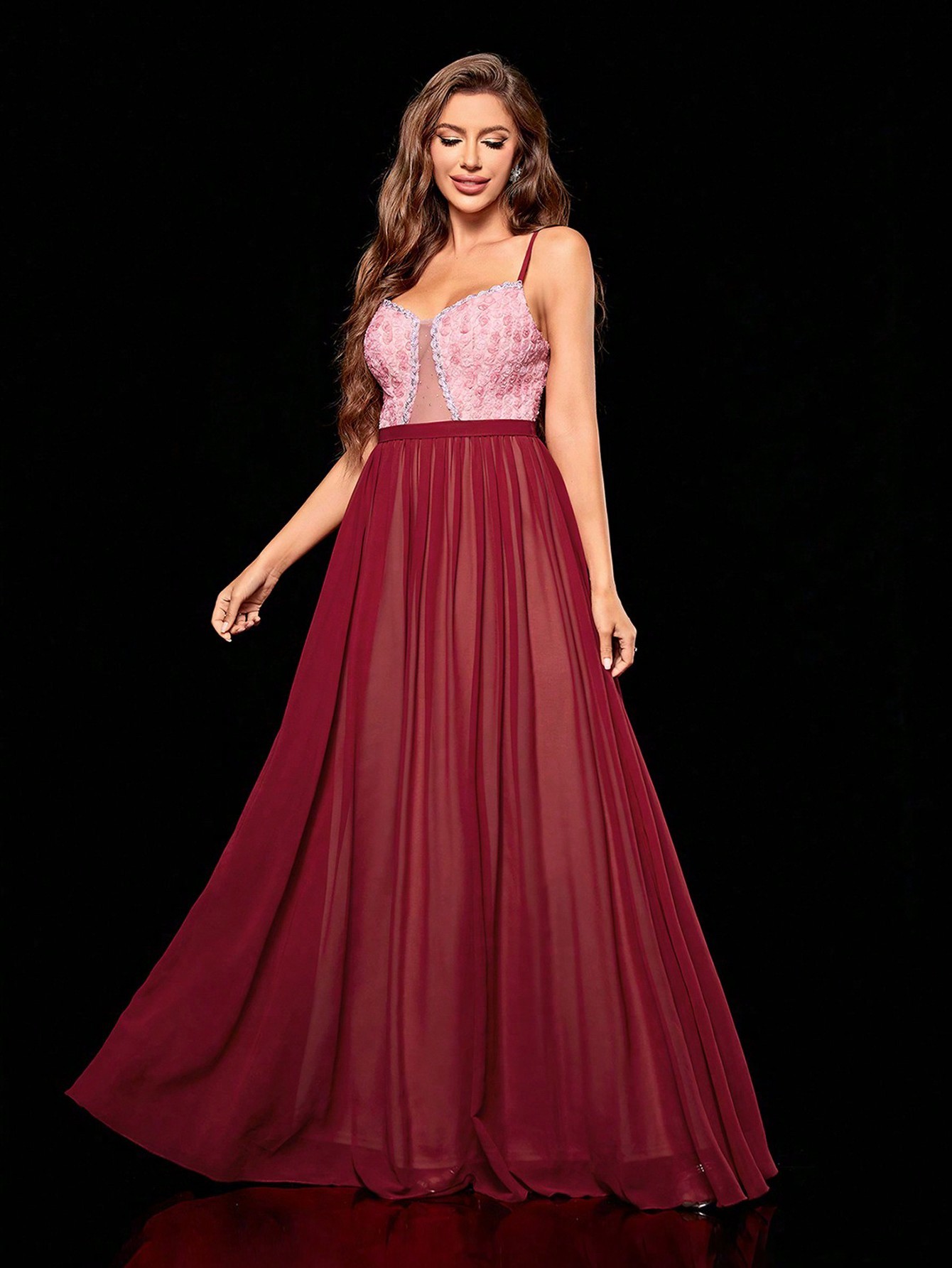 Leely Women's Elegant Spaghetti Straps Sleeveless Party Dress