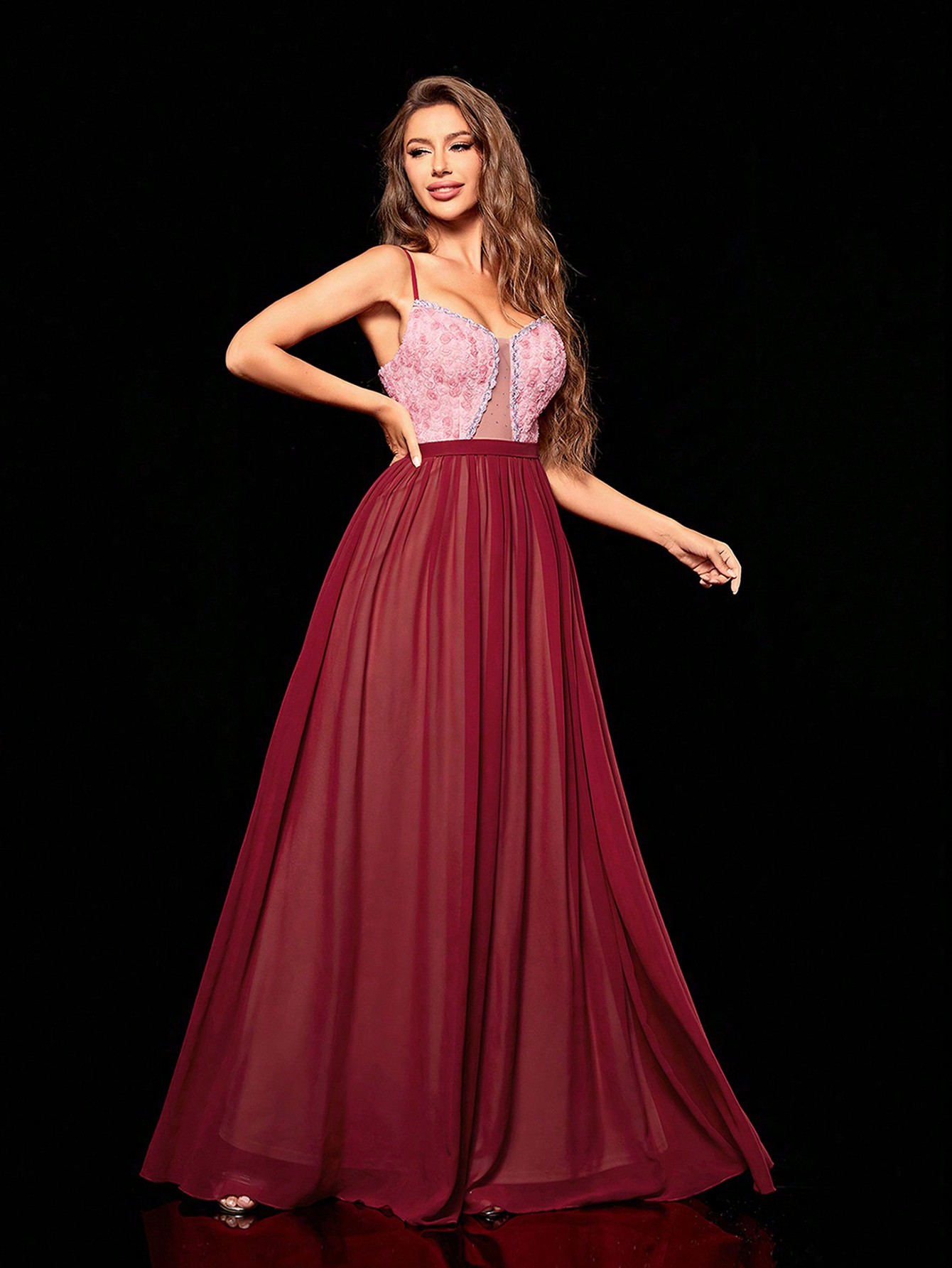 Leely Women's Elegant Sweetheart Cloak Sleeve Lace A-Line Dress