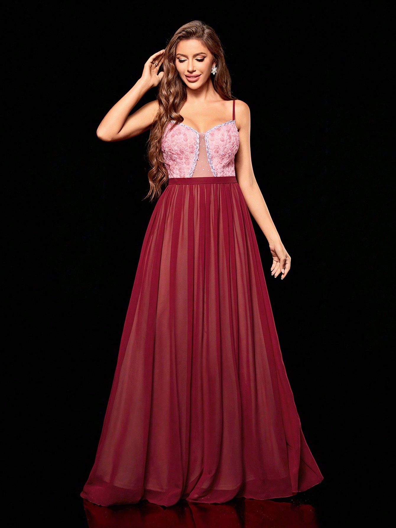 Leely Women's Elegant Spaghetti Straps Sleeveless Party Dress