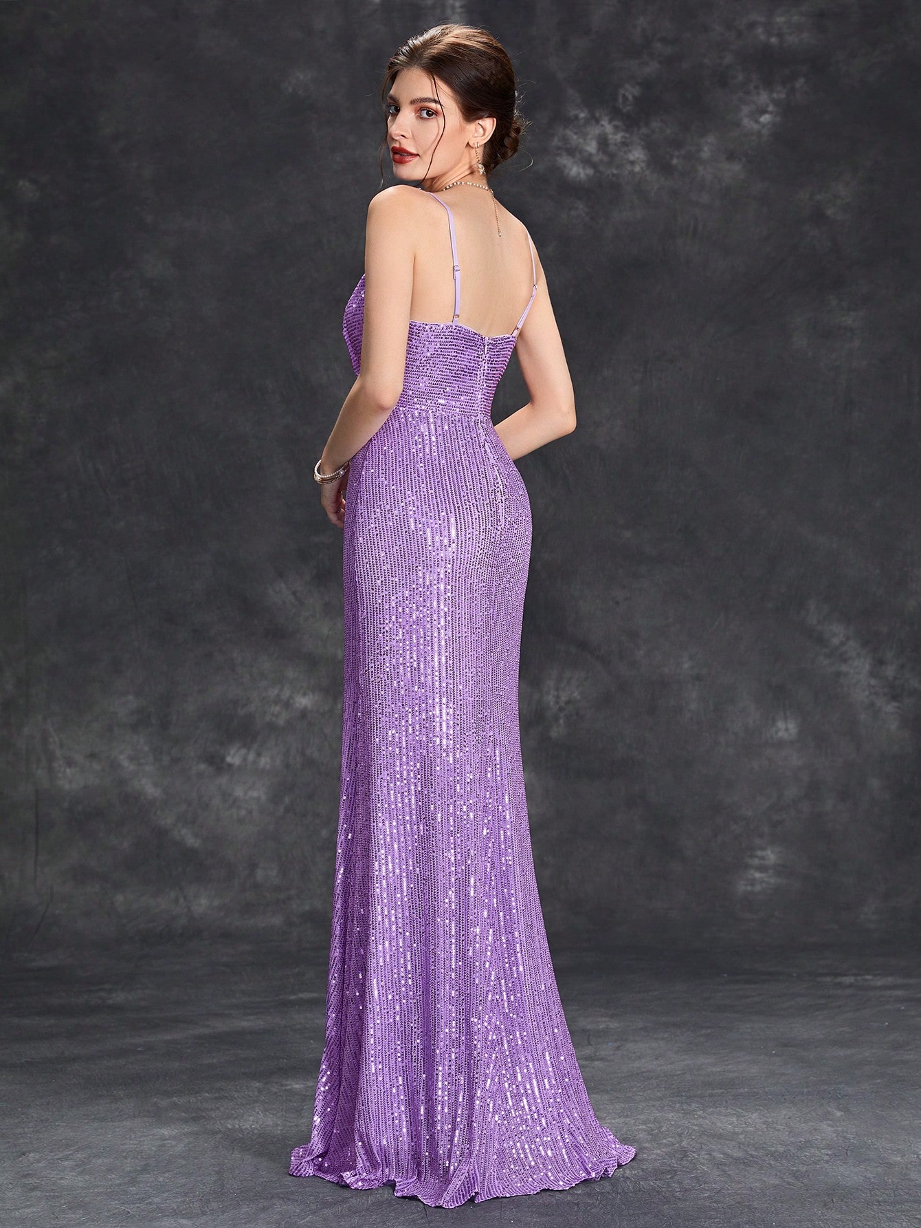 Leely Elegant Asymmetrical Neckline Sleeveless Mermaid Party Dress
