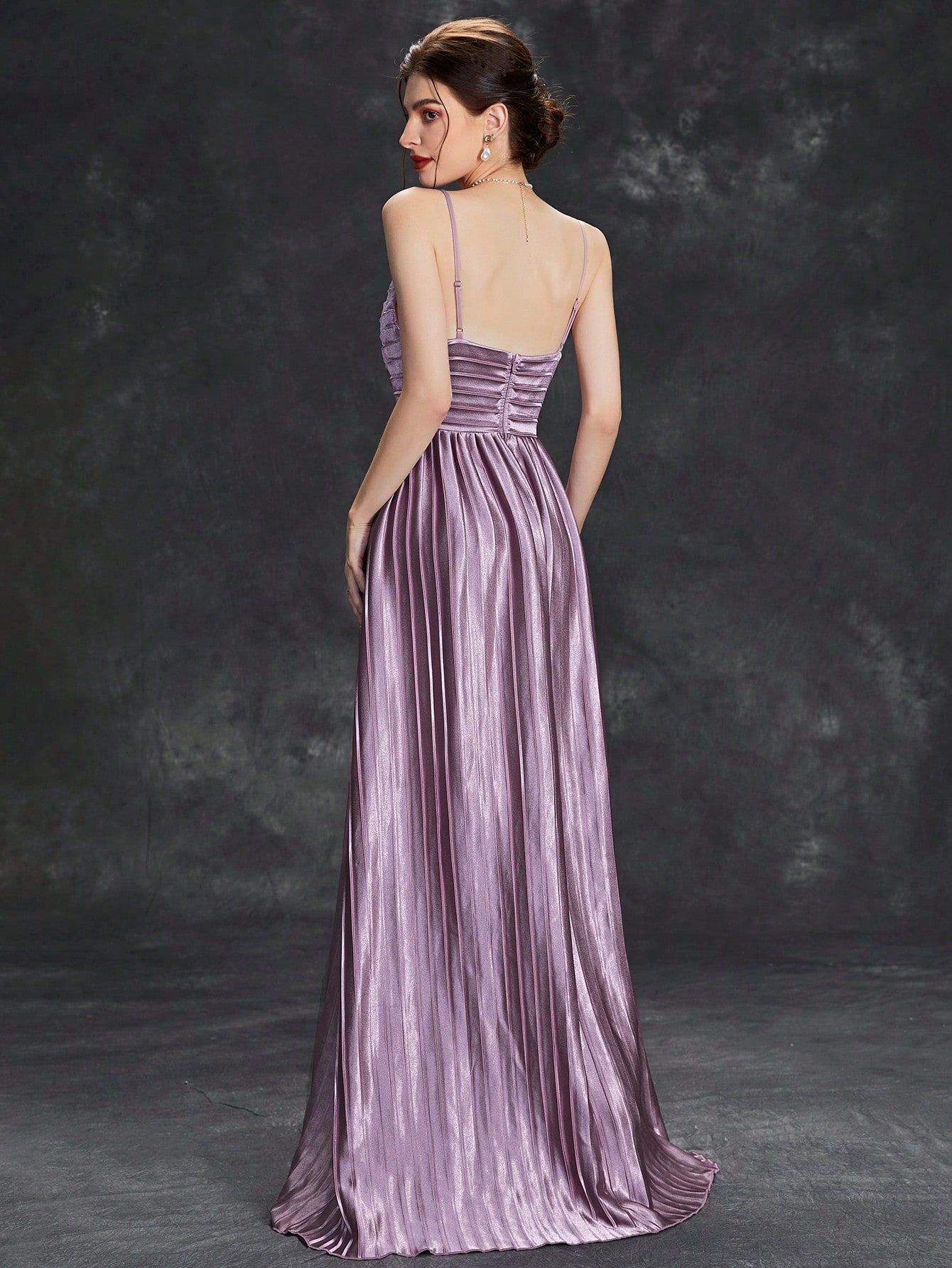 Leely Elegant Spaghetti Straps Sleeveless A-line Party Dress