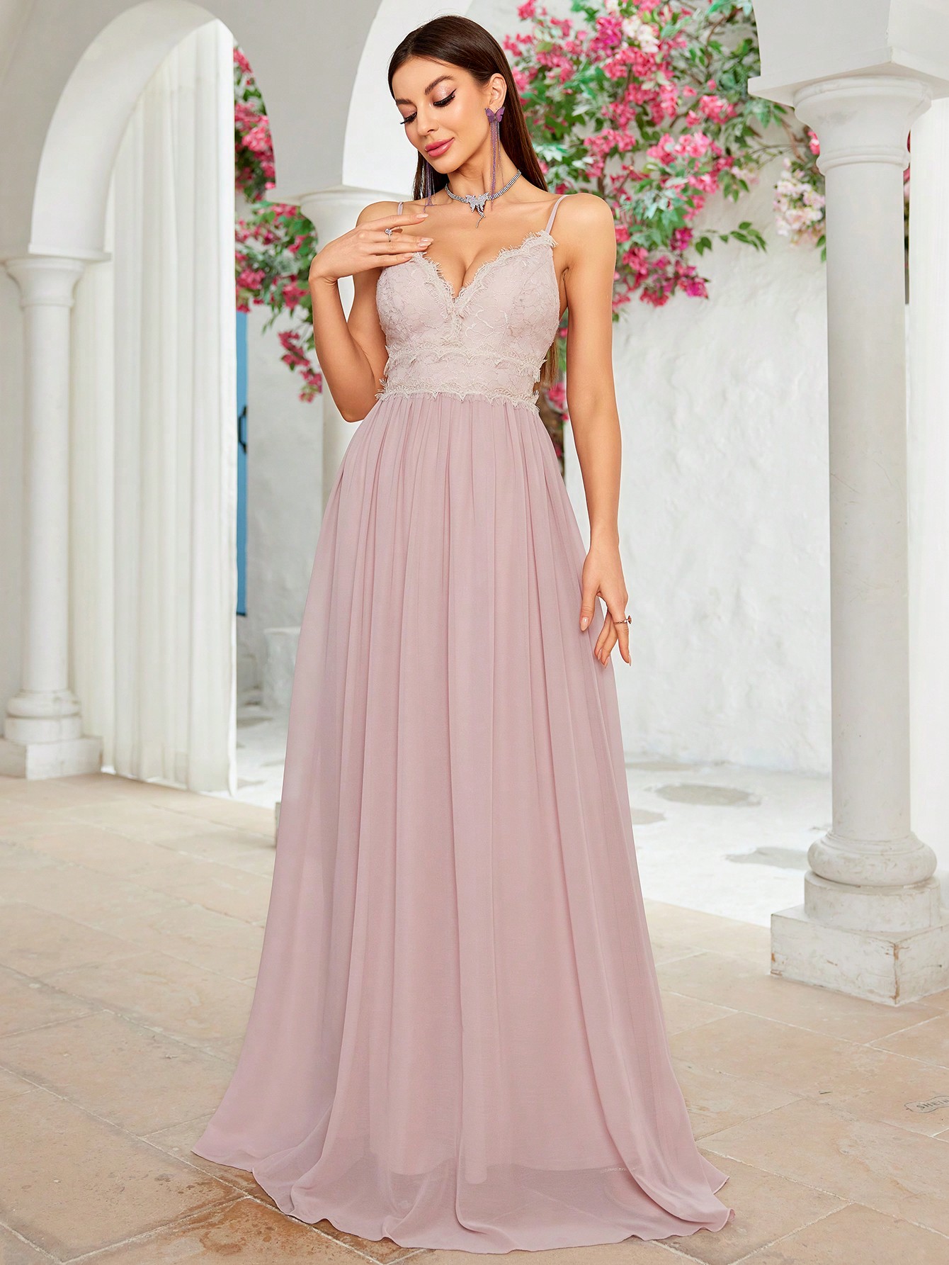 Leely Elegant Spaghetti Straps Sleeveless A-line Party Dress