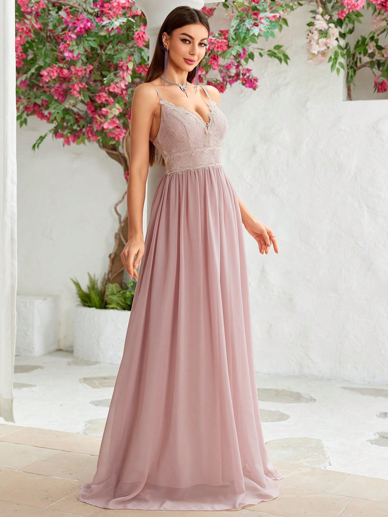 Leely Elegant Spaghetti Straps Sleeveless A-line Party Dress