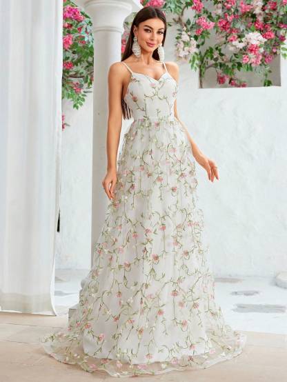 Leely Women's Elegant Sweetheart Cloak Sleeve Lace A-Line Dress