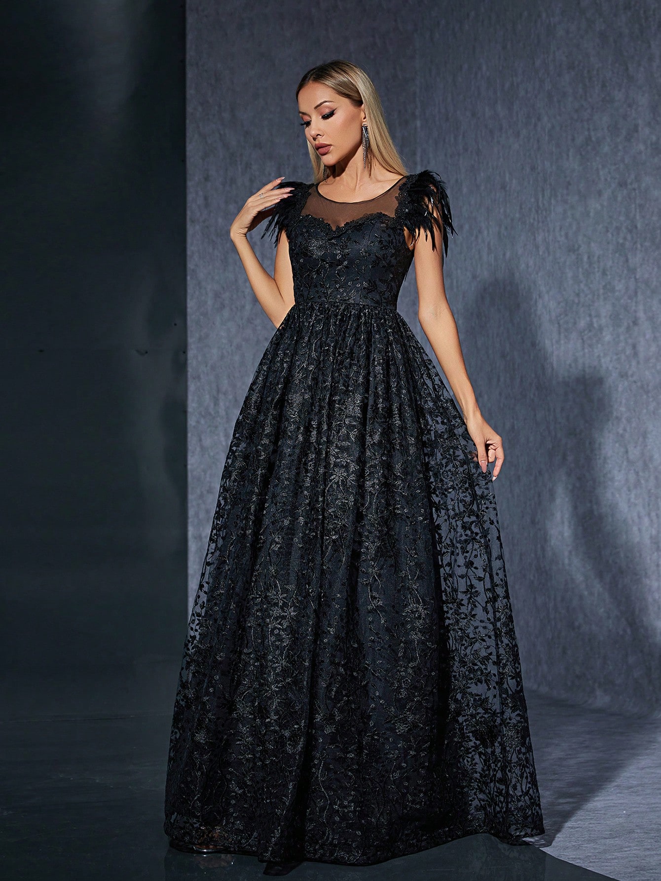 Leely Women's Elegant Round Neck Sleeveless Party Dress
