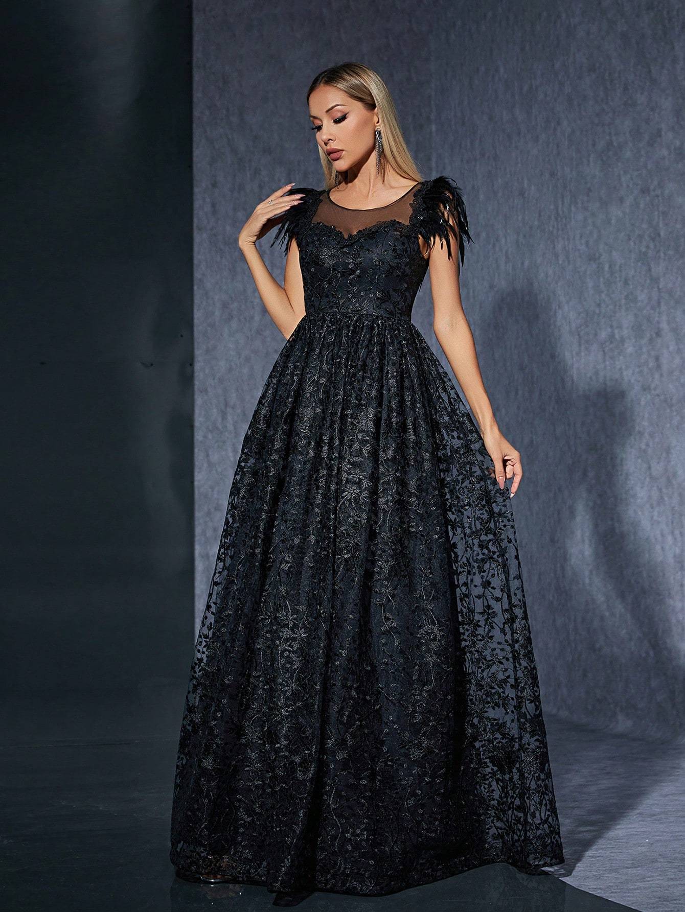 Leely Women's Elegant Round Neck Sleeveless Party Dress