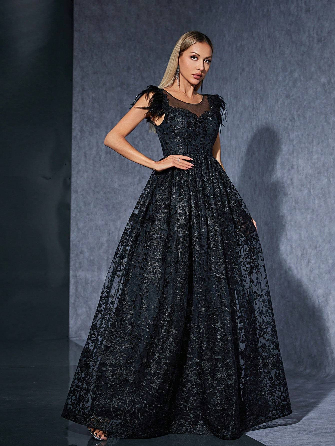 Leely Women's Elegant Round Neck Sleeveless Party Dress