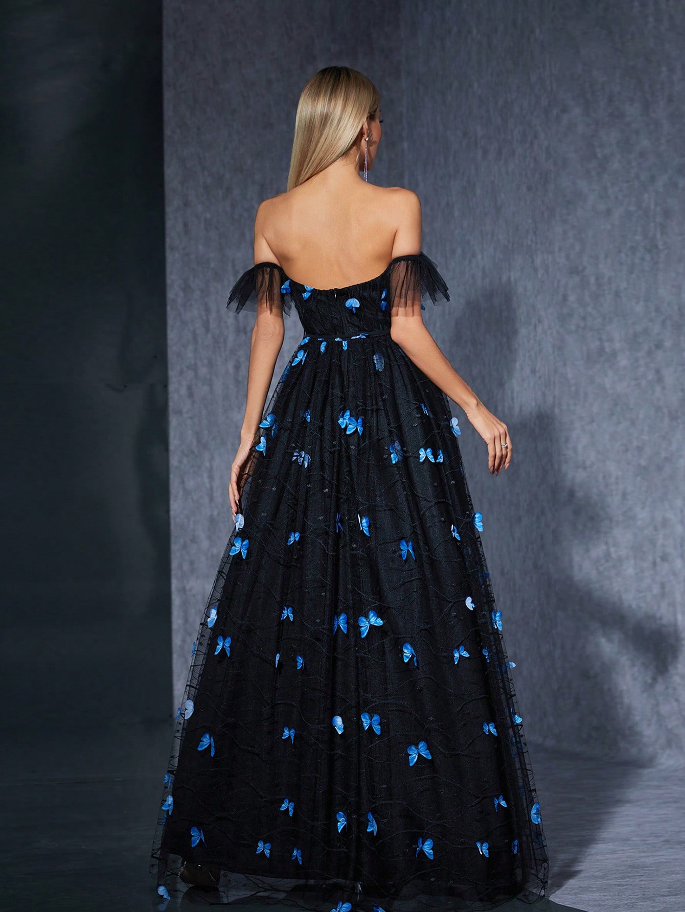 Leely Women's Elegant Off The Shoulder Sleeveless Party Dress