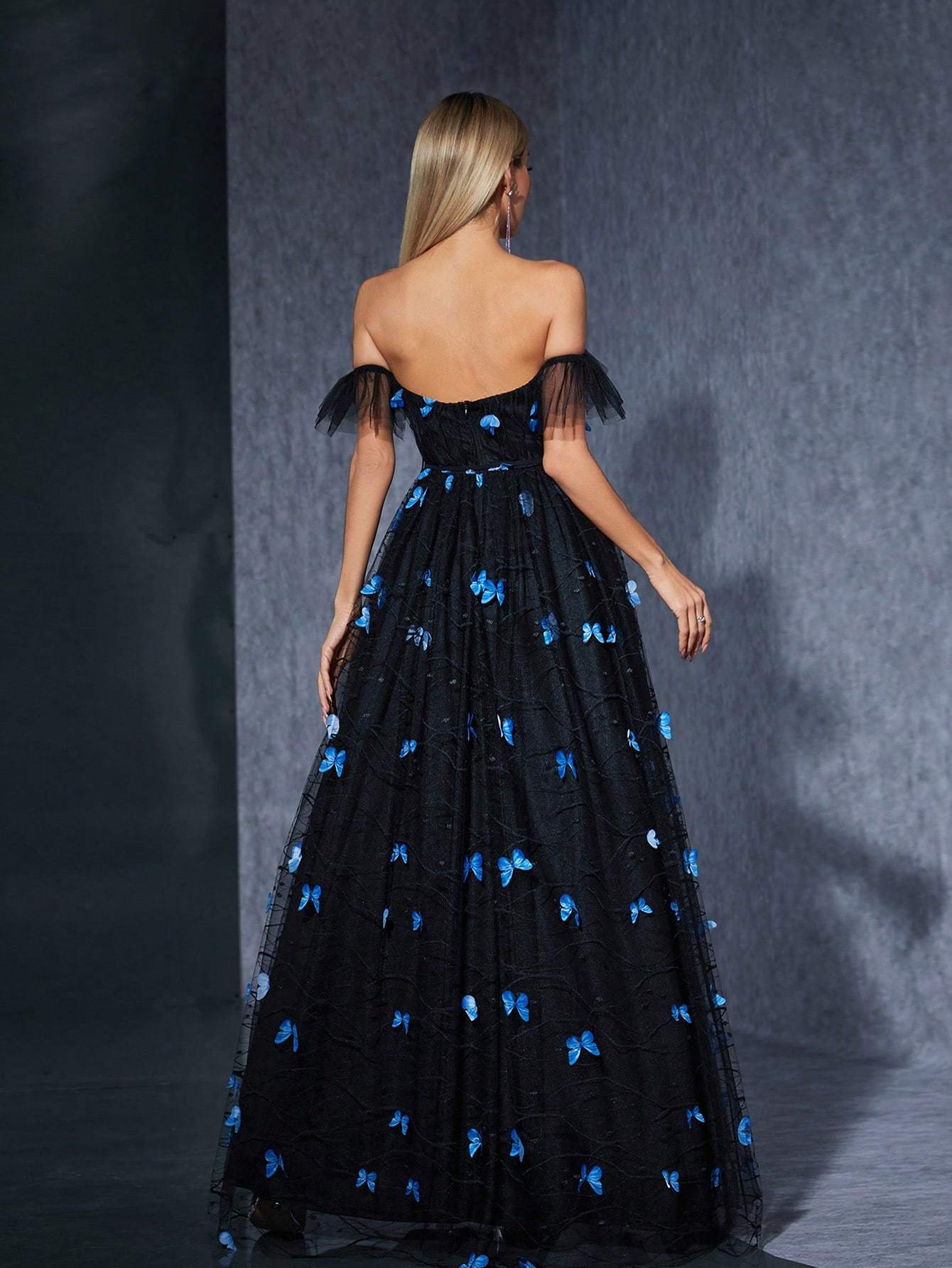 Leely Women's Elegant Off The Shoulder Sleeveless Party Dress
