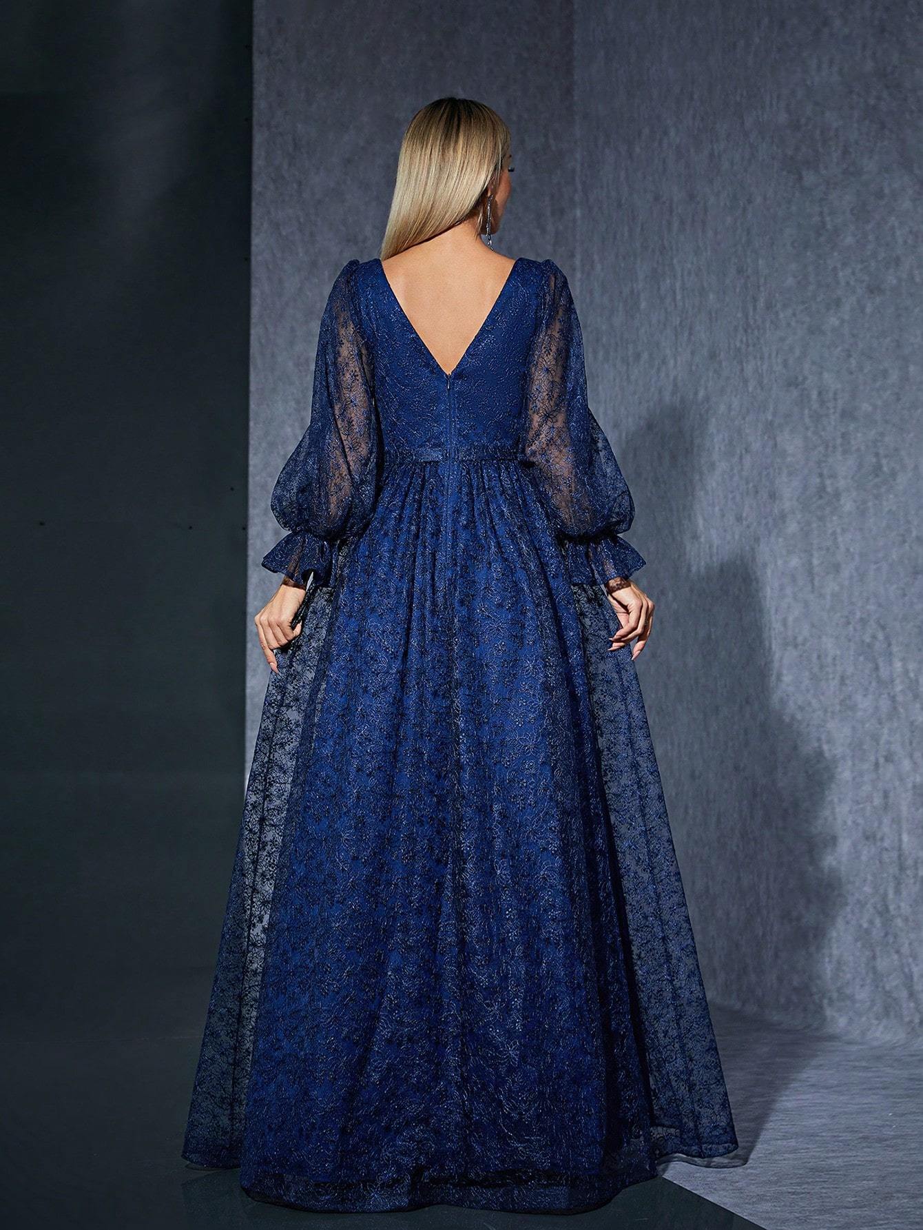 Leely Women's Elegant Sweetheart Long Sleeve Party Dress