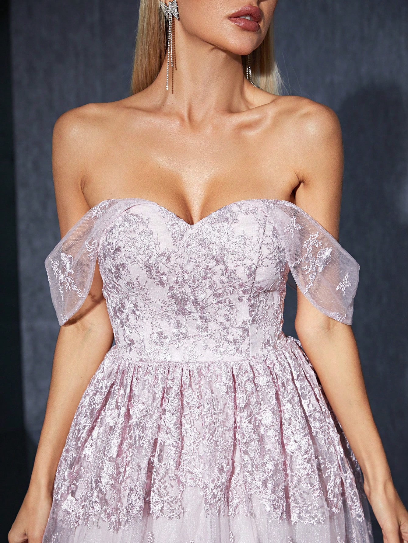 Leely Women's Elegant Off The Shoulder Sleeveless Party Dress