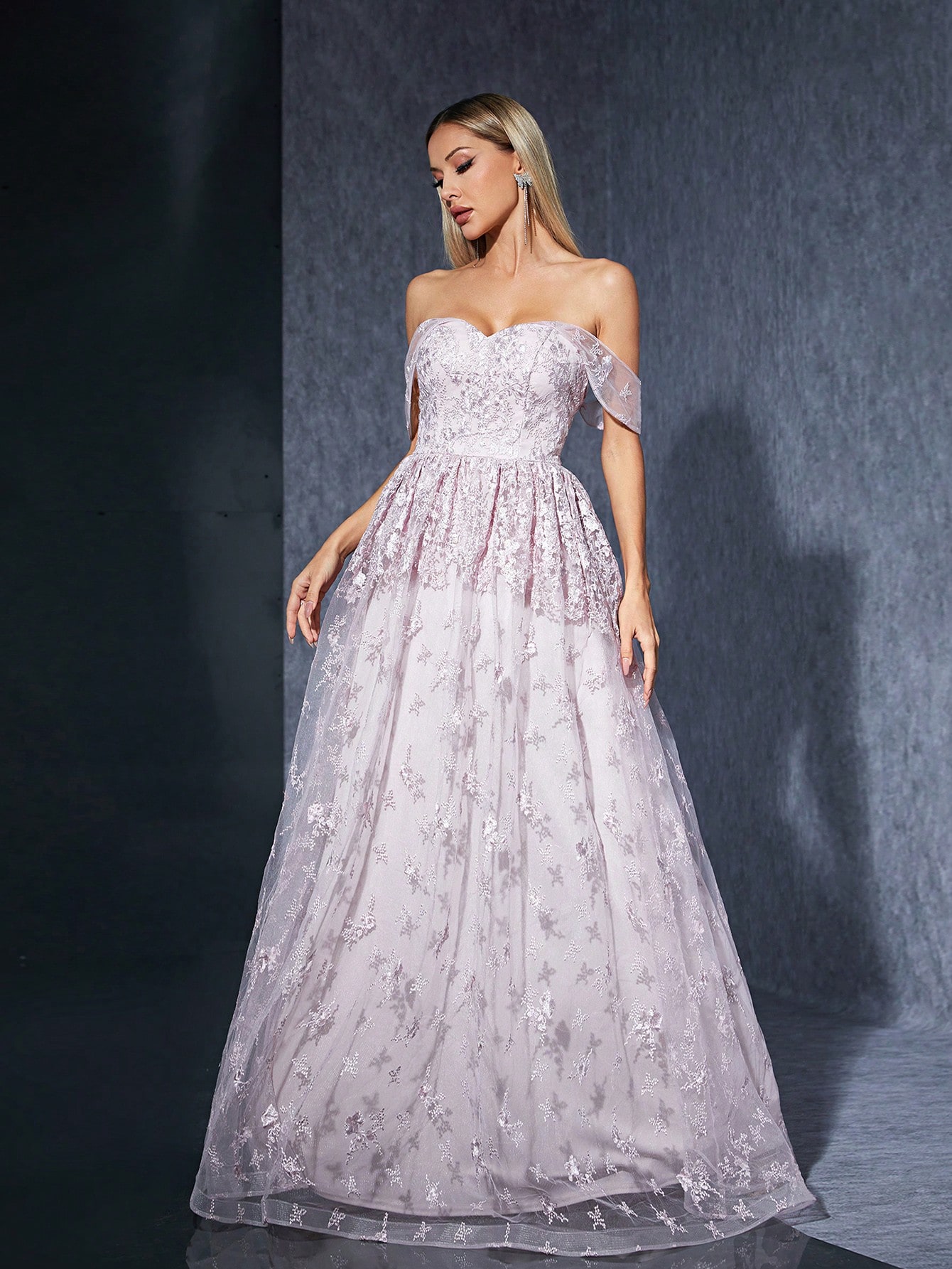 Leely Women's Elegant Off The Shoulder Sleeveless Party Dress