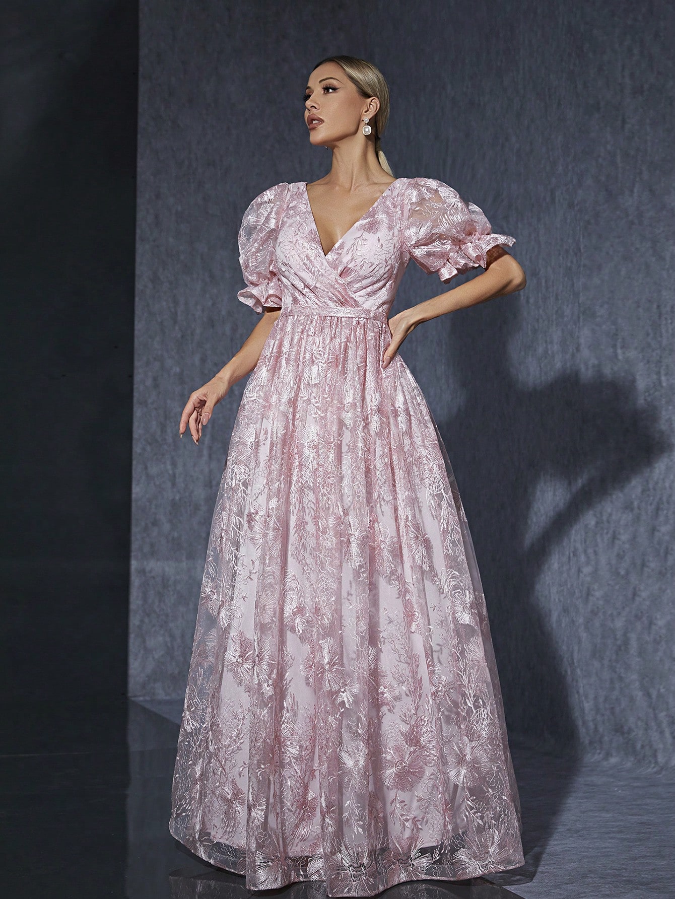 Leely Women's Elegant Sweetheart Cloak Sleeve Lace A-Line Dress