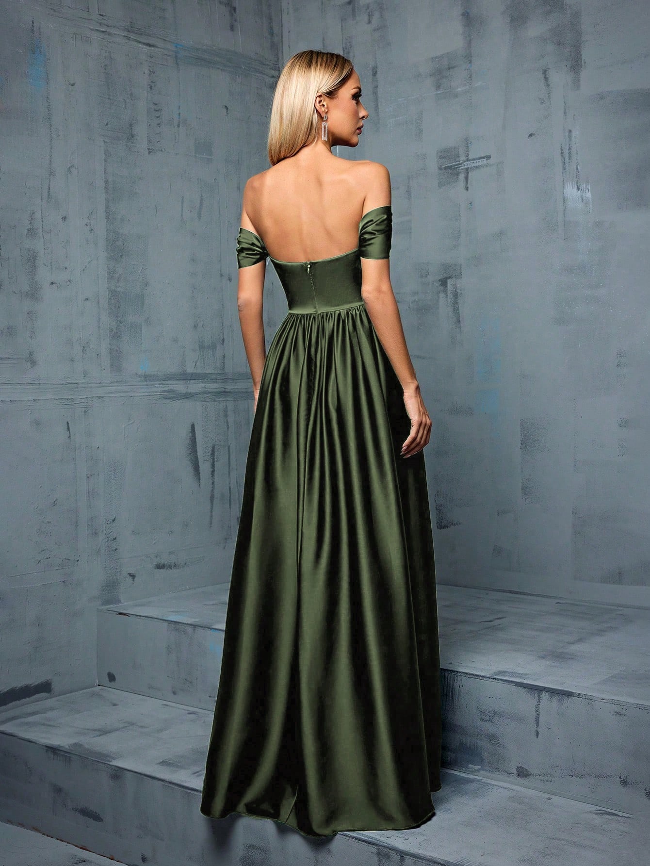 Leely Women's Elegant Off The Shoulder Sleeveless Prom Dress