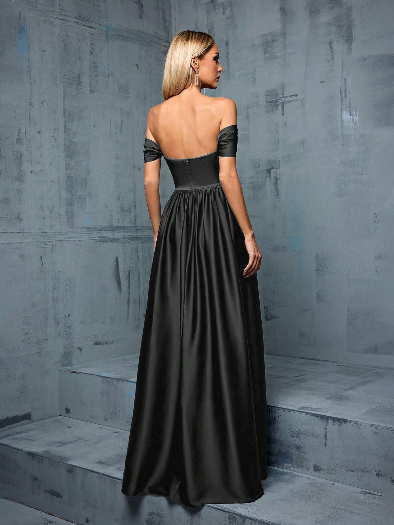 Leely Elegant Off The Shoulder Sleeveless Party Dress