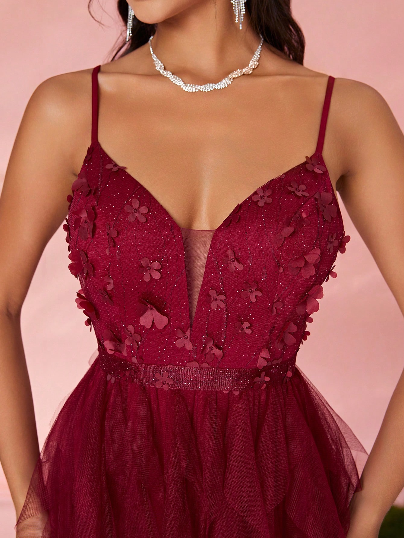 Leely Women's Elegant Spaghetti Straps Sleeveless Prom Dress
