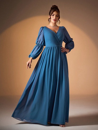 Leely Women's Elegant Sweetheart Cloak Sleeve Lace A-Line Dress