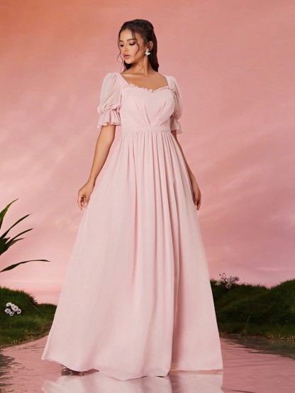 Leely Elegant Sweetheart Half Sleeve Party Dress