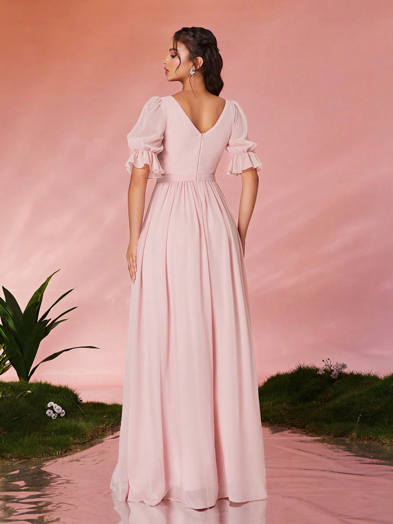 Leely Elegant Sweetheart Half Sleeve Party Dress