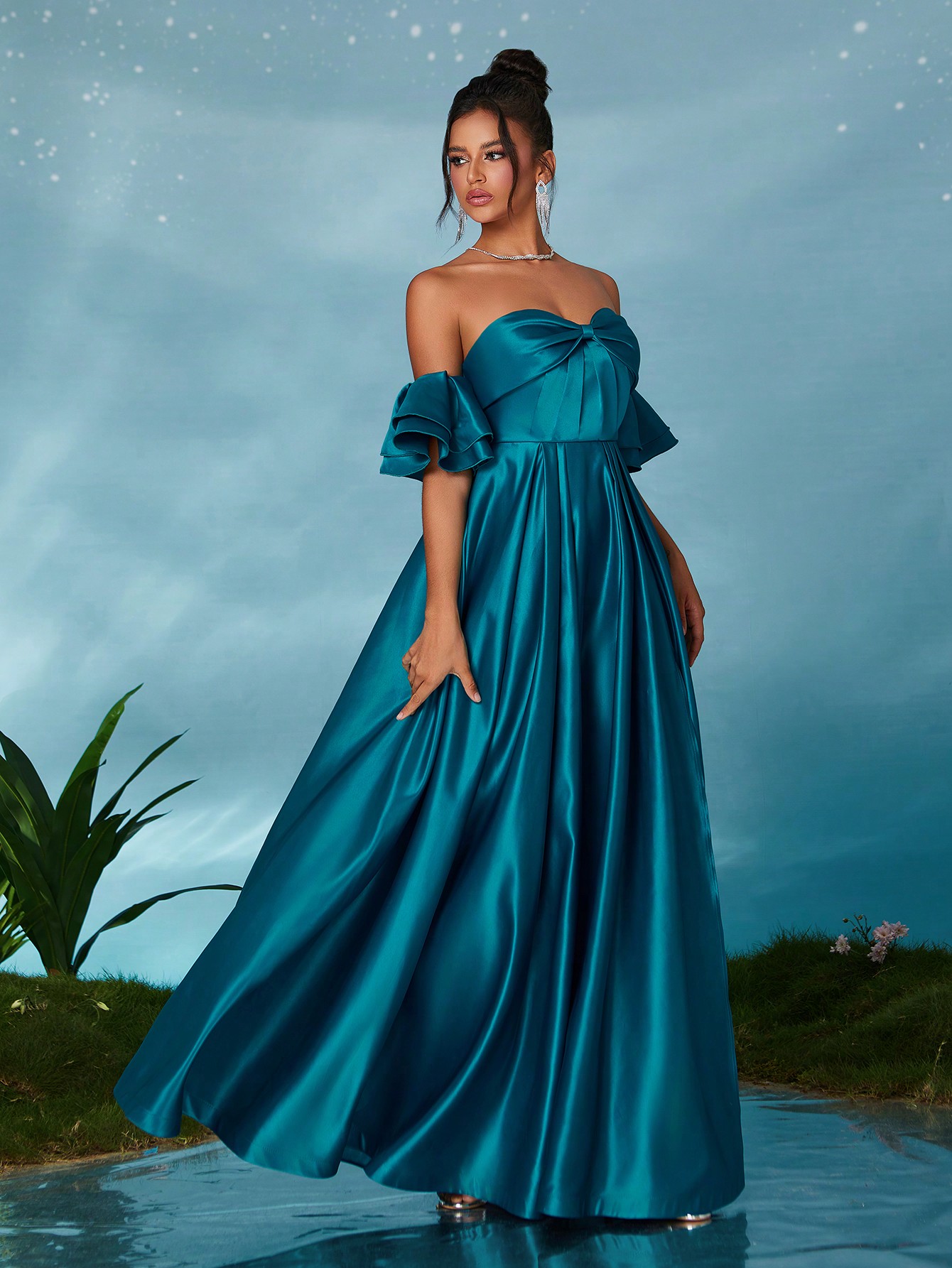 Leely Elegant Strapless Sleeveless Party Dress