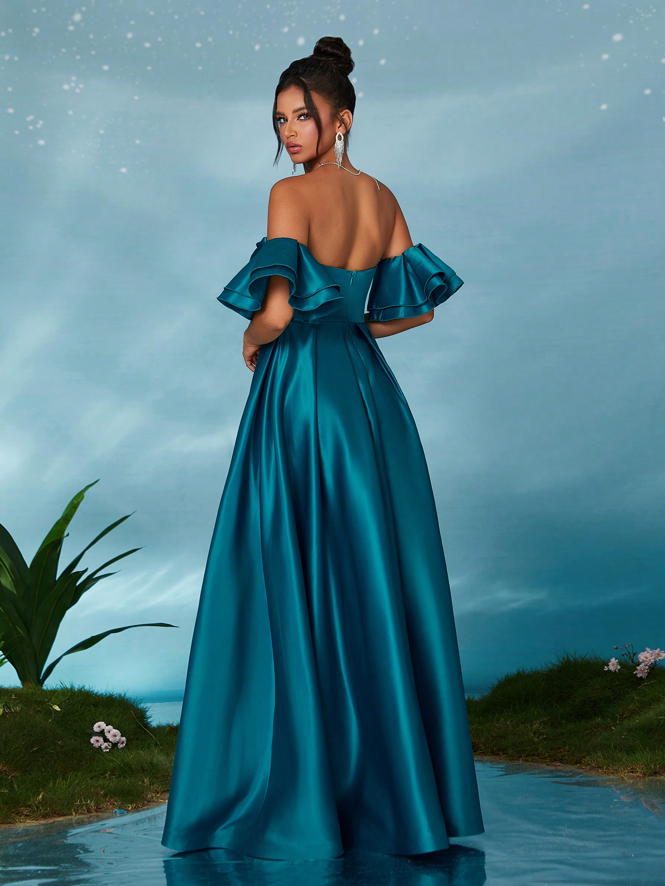 Leely Elegant Strapless Sleeveless Party Dress