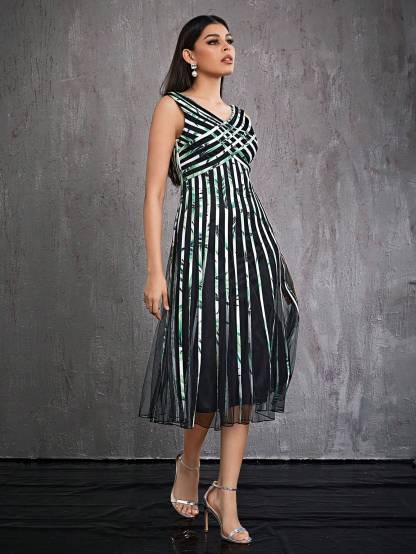 Leely Elegant V Neck Sleeveless Party Dress