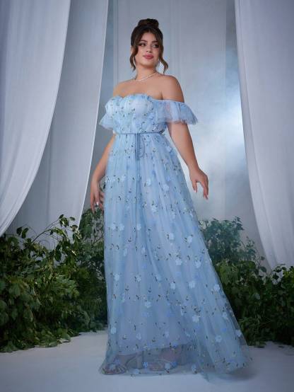 Leely Women's Elegant Sweetheart Cloak Sleeve Lace A-Line Dress