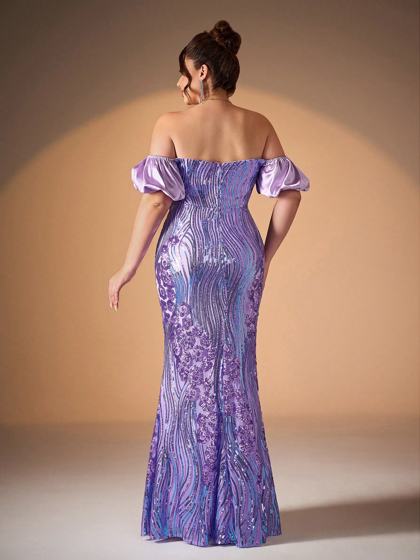 Leely Plus Women's Elegant Off The Shoulder Mermaid Evening Gown
