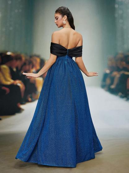 Leely Elegant Off The Shoulder Sleeveless Prom Dress