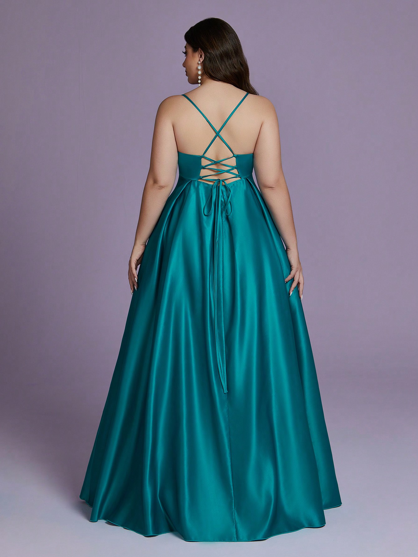 Leely Plus Women's Elegant Spaghetti Straps Sleeveless Party Dresses