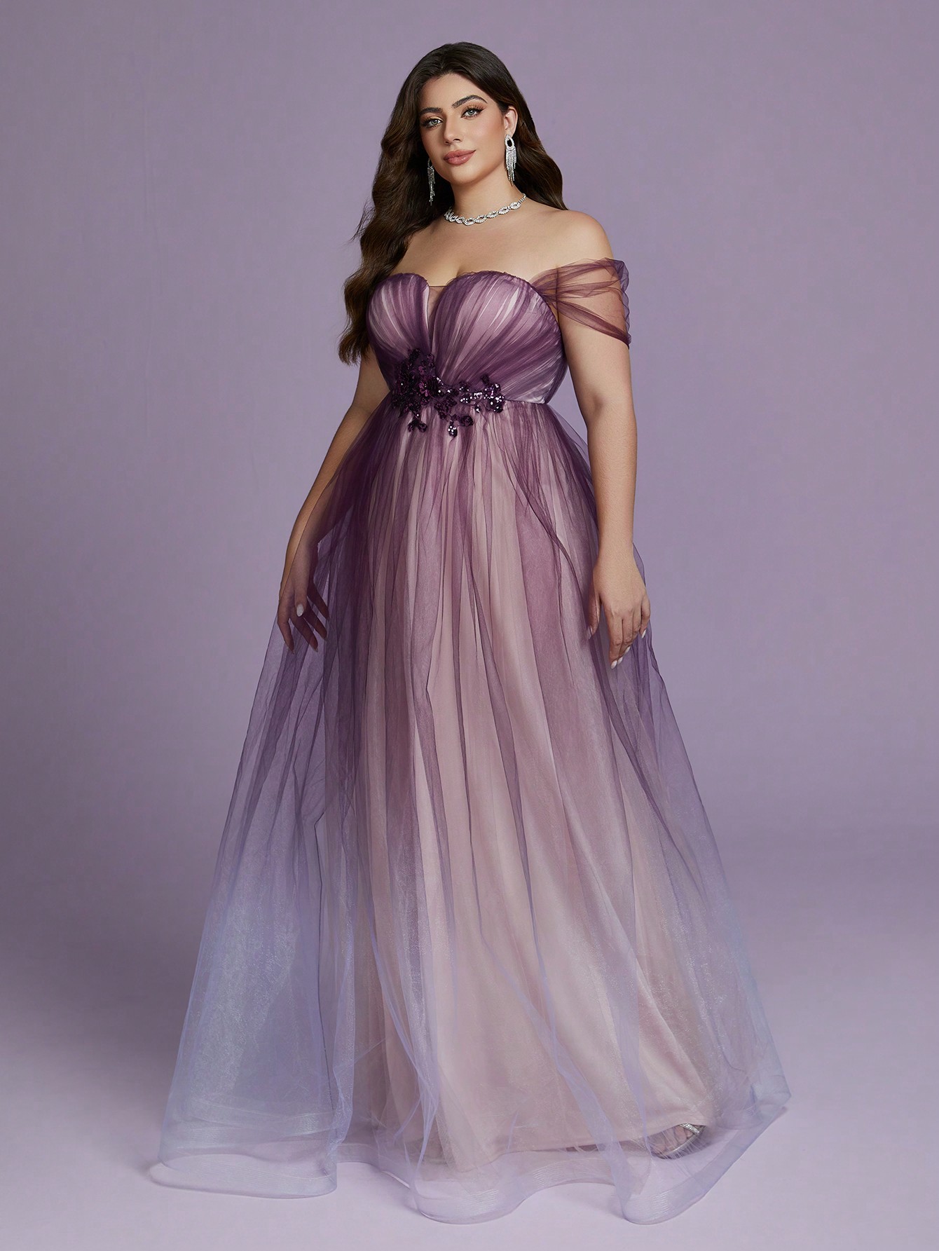 Leely Plus Women's Elegant Off The Shoulder Sleeveless Party Dresses