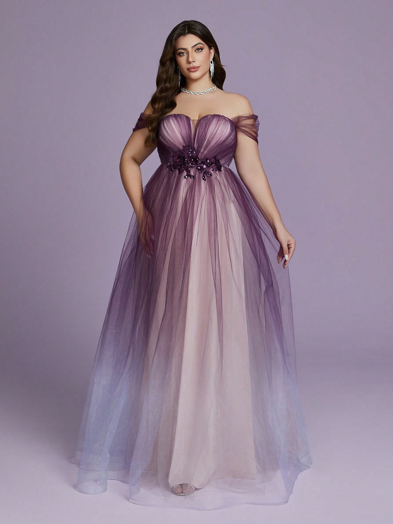 Leely Women's Elegant Sweetheart Cloak Sleeve Lace A-Line Dress