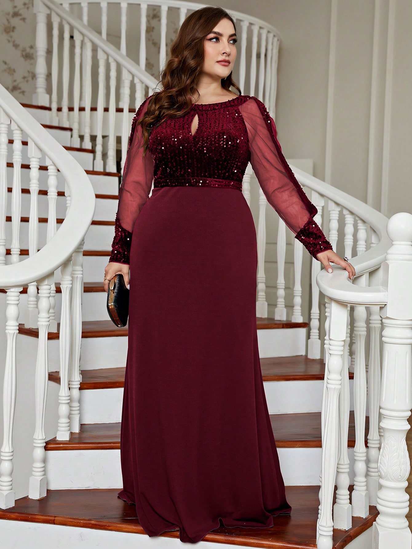 Leely Women's Elegant Sweetheart Cloak Sleeve Lace A-Line Dress