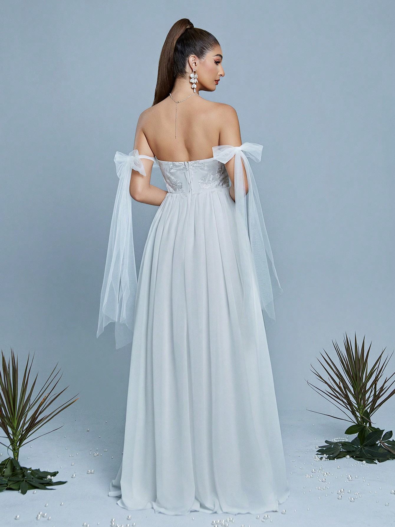 Leely Elegant Strapless Sleeveless Prom Dress