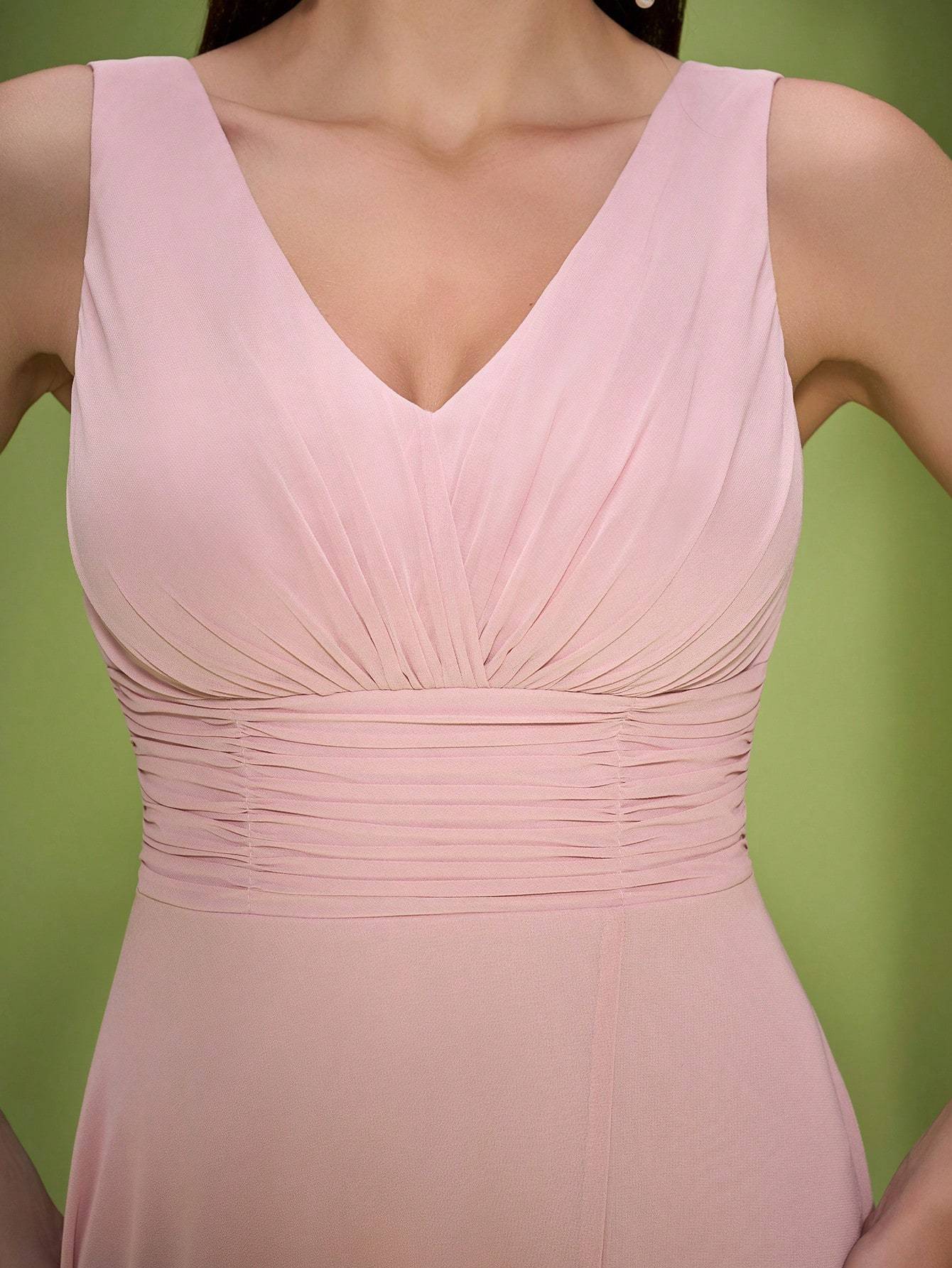 Leely Elegant V Neck Sleeveless Evening Gown