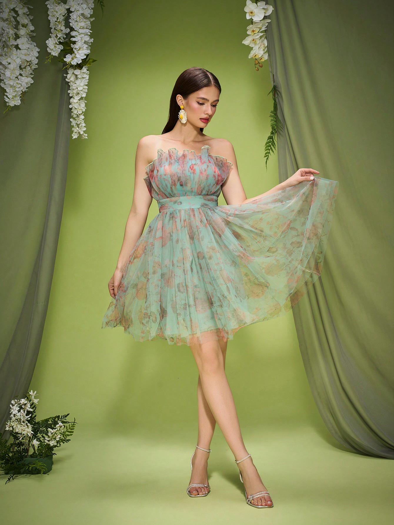 Leely Elegant Strapless Sleeveless Prom Dress