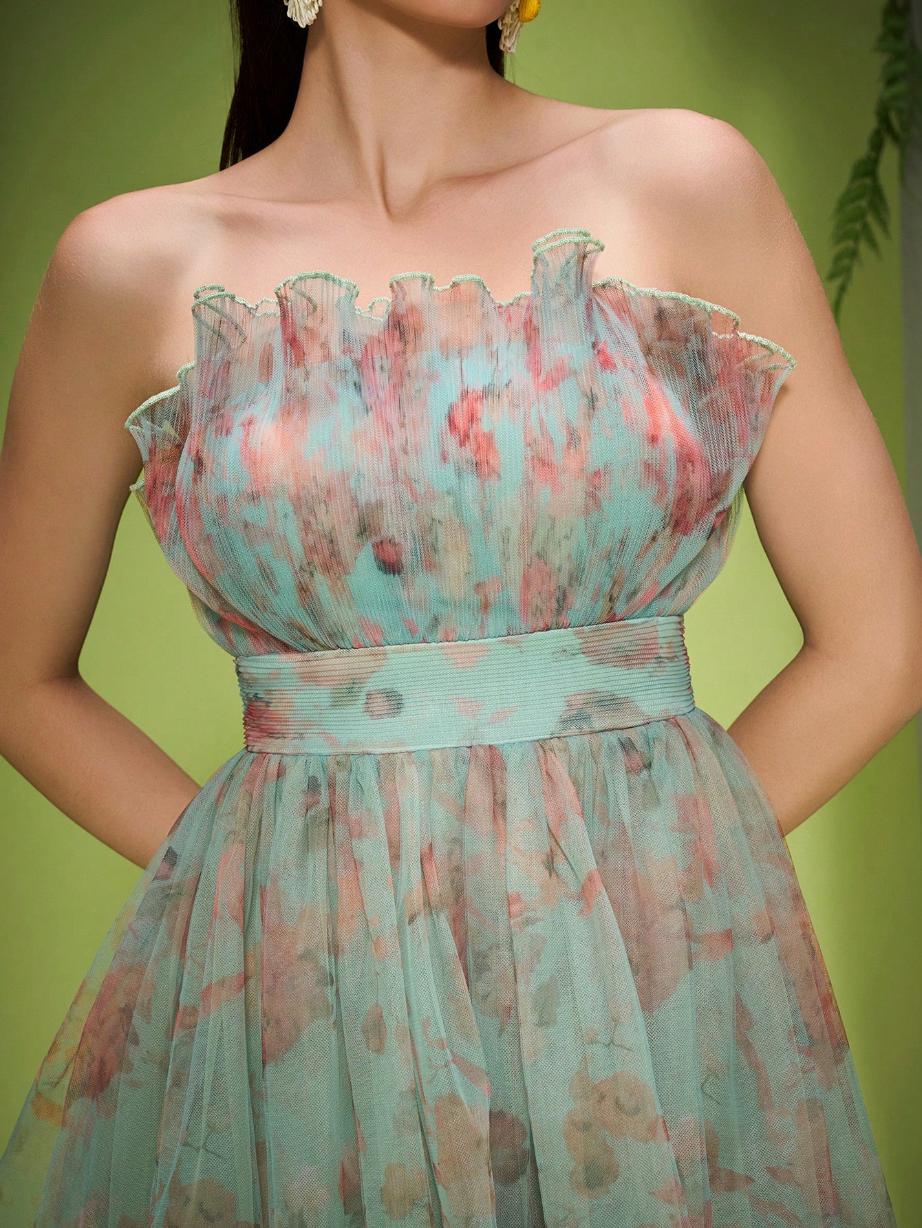 Leely Elegant Strapless Sleeveless Prom Dress