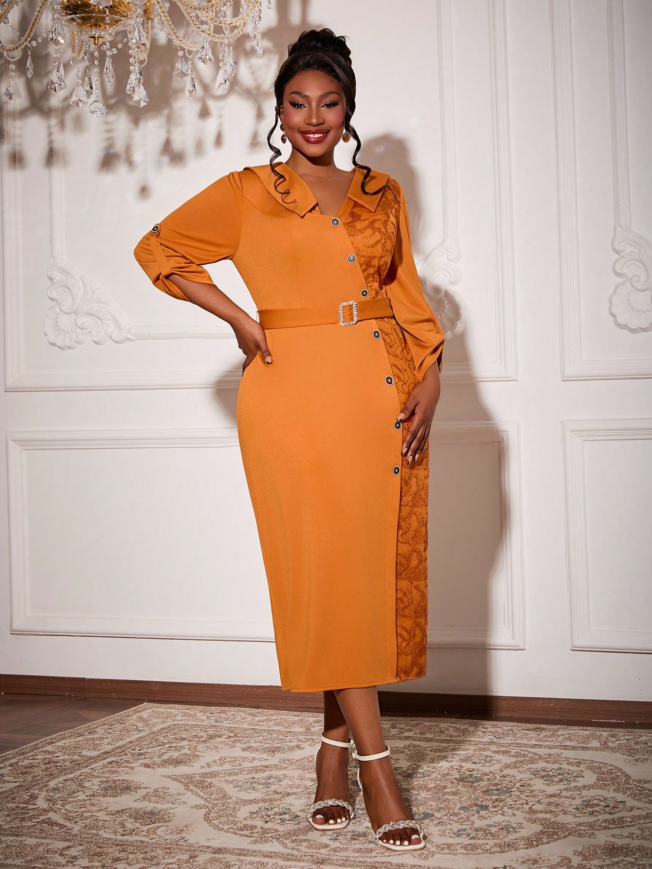 Leely Plus Women's Elegant Collar Party Dresses